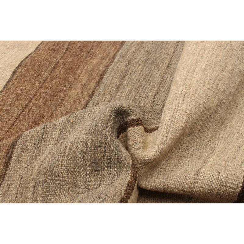 ECARPETGALLERY Flat-Weave Boho Brown Wool Kilim - 5'9 x 9'4