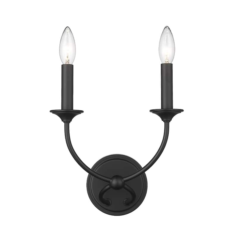 Z-Lite 3500-2S Arabella 2 Light 12" Tall Wall Sconce - Matte Black