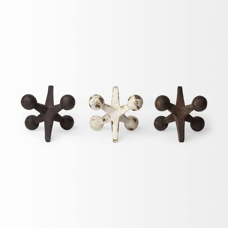 Set of Three Iron Jack Sculptures - 7"W x 8"D x 7"H
