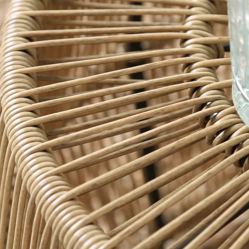 Alia Coastal Natural 22-inch Boho Outdoor Patio Rattan Outdoor Round Coffee Table by M&L Co.