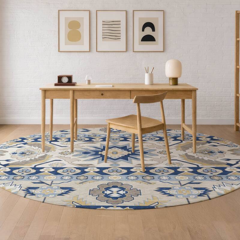 Machine Washable Indoor/ Outdoor Traditional Aspen Chantille Rug