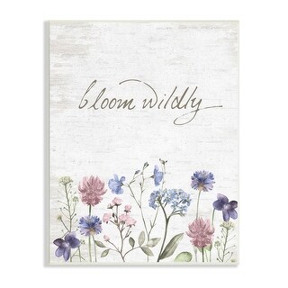 Curated visual reference: Gallery Detail: Stupell Bloom Wildly Flower Blossoms Botanicals Rustic Design Wood Wall