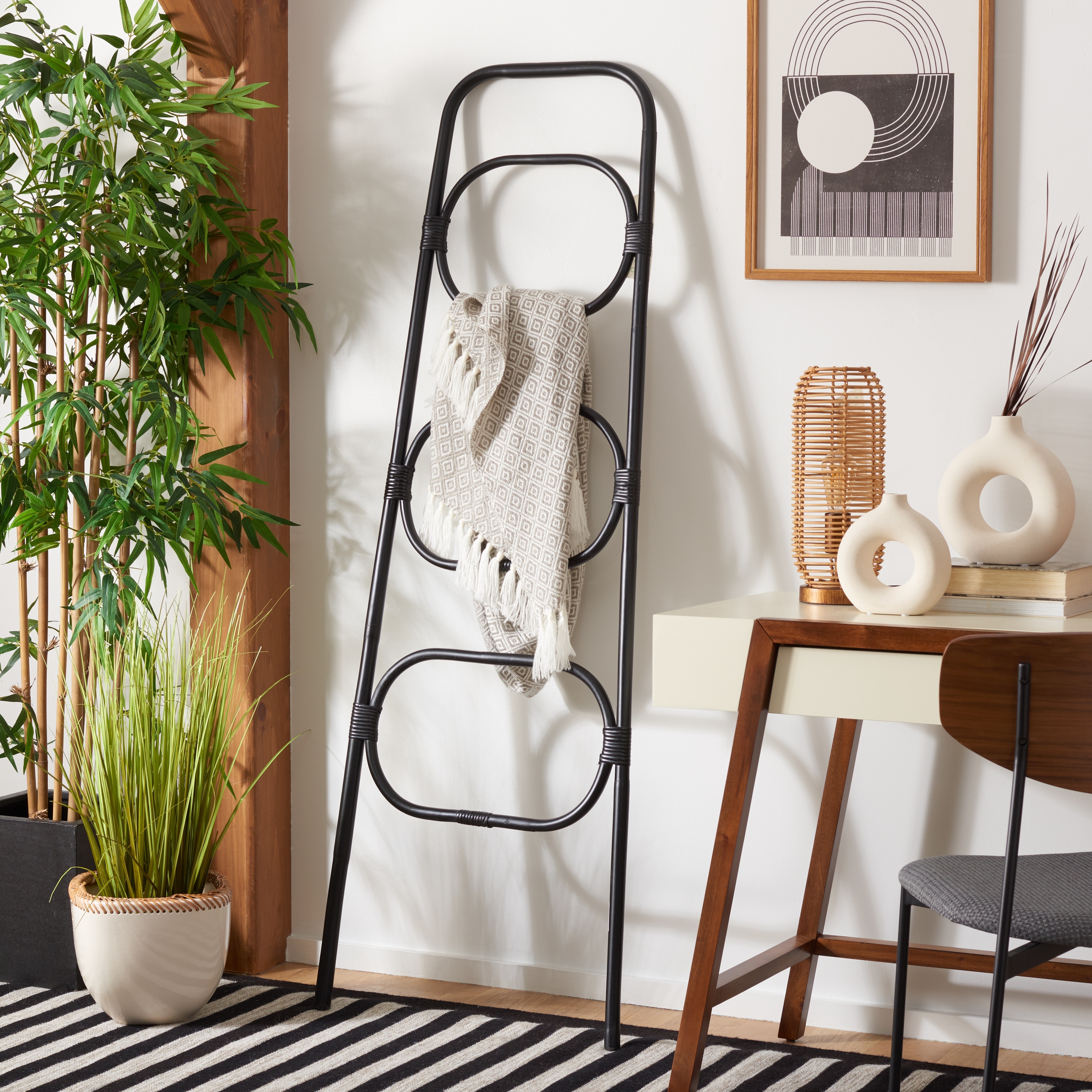 SAFAVIEH Petroula 3 Tier Towel Hanger - 26" W x 1" D x 67" H - 26Wx1Dx67H