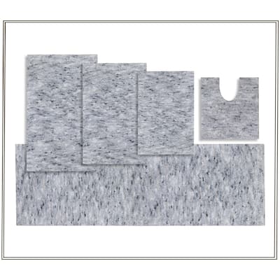 Home Weavers Cloud Comfort 100% Microfiber Bathroom Rug, Non Slip Bath & Water Absorbent Soft Bath Mat - 5 PC Set