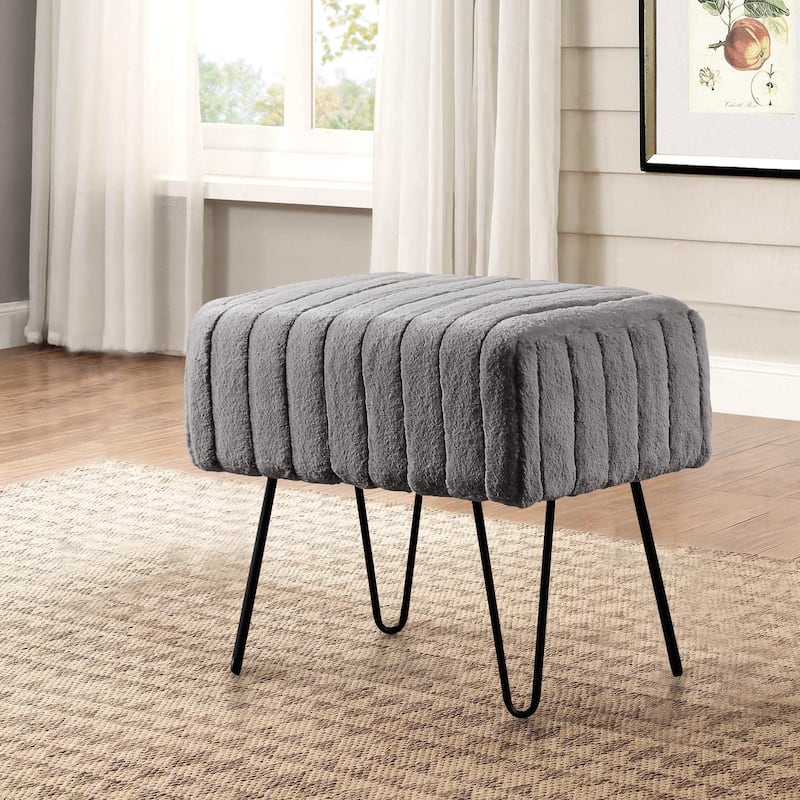 Serenta SuperMink Fauxfur Ottoman Bench
