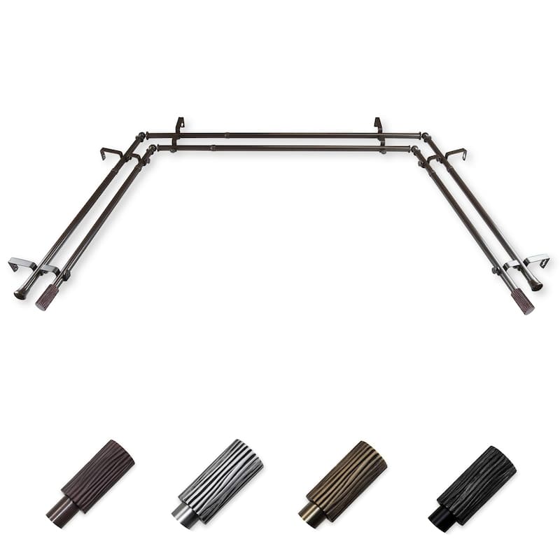 Contemporary Curtain Rods & Hardware - Adjustable Telescoping Rods, Stylish Finials, 13/16" Diameter - M