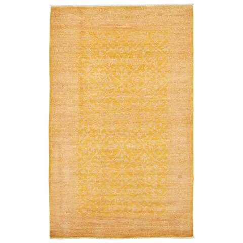Hand-knotted Pak Finest Oushak Gold Wool Rug