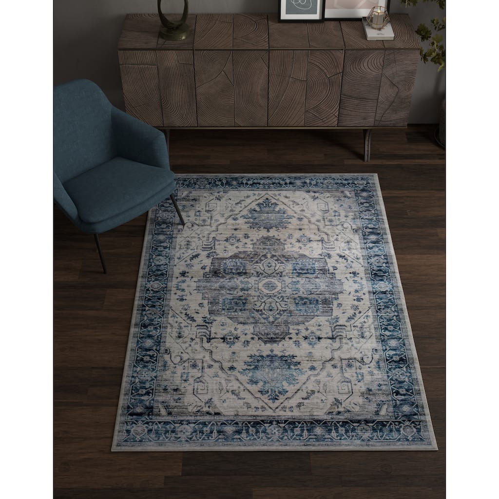 Domani Comfort Distressed Tundra Faux Fur Area Rug