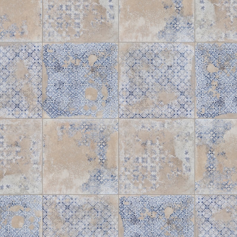 Merola Tile Antigua Deco Beige 13" x 13" Porcelain Floor and Wall Tile