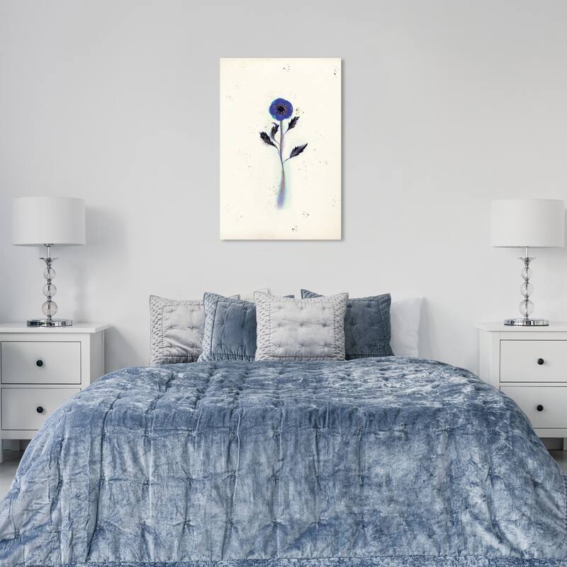 Wynwood Studio Canvas Floral and Botanical Simply Blue Anemone White and Wall Art Canvas Print - 36 x 24