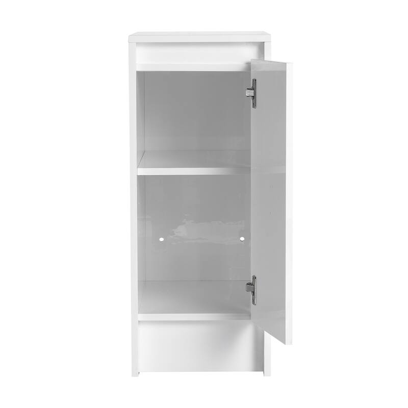 12" Freestanding Bathroom Storage Cabinets, Soft Close Doors, Floor Mounting Design