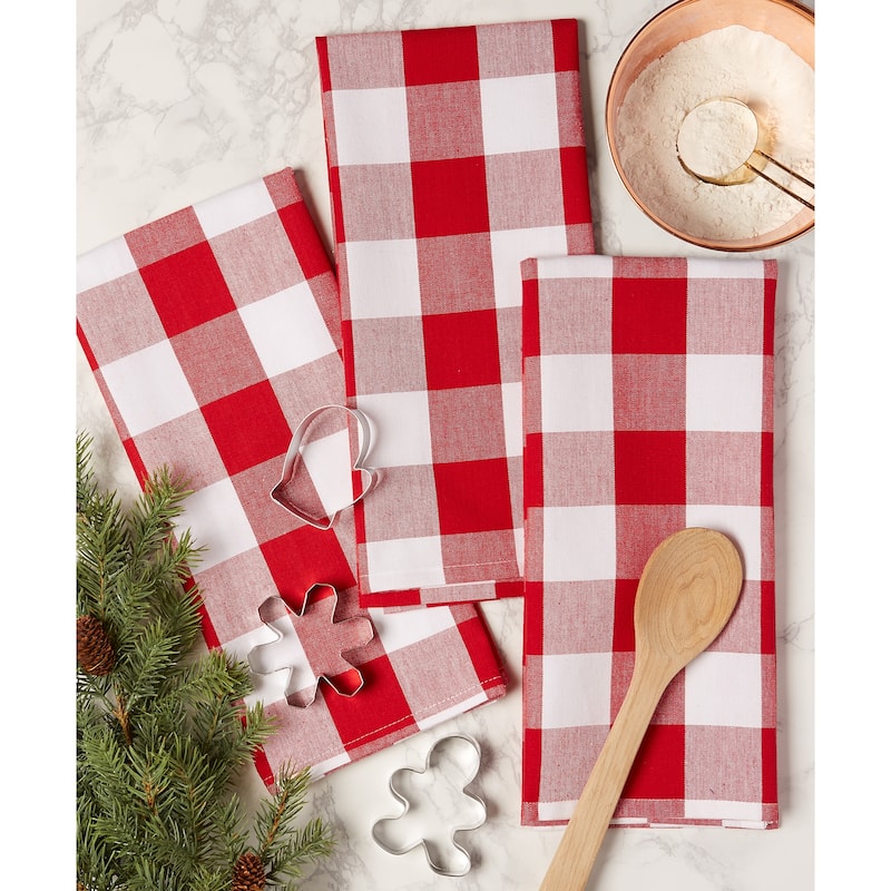 Design Imports Buffalo Check Dishtowel Set of 3 (30 inches long x 20 inches wide)