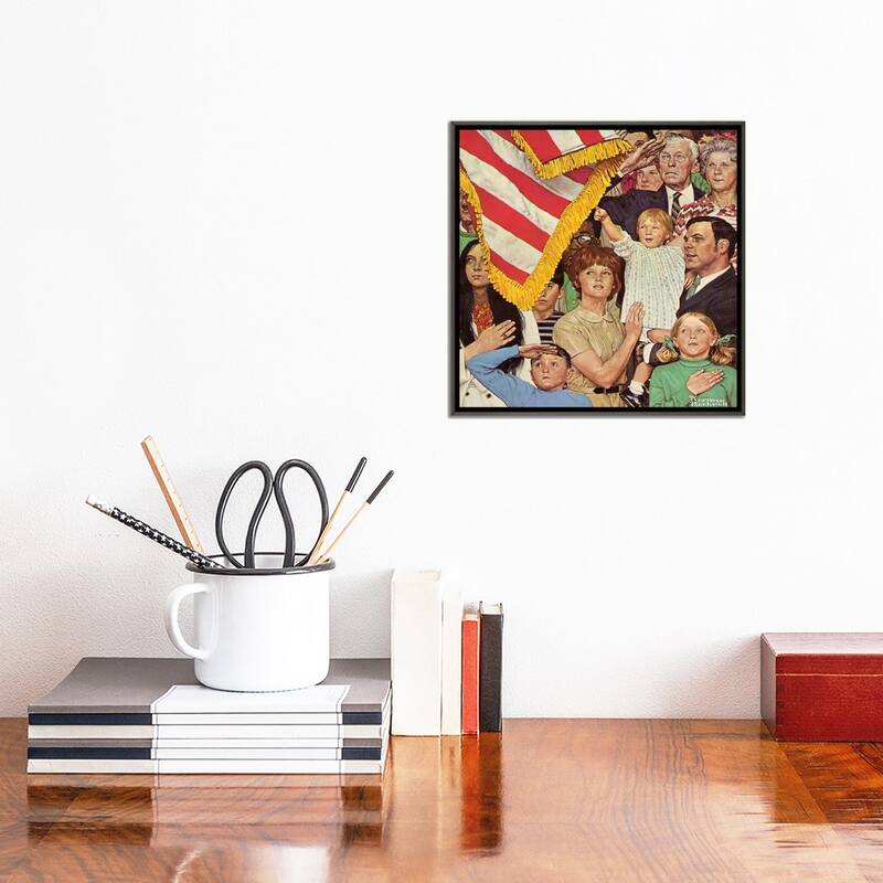 iCanvas "Salute the Flag" by Norman Rockwell Framed