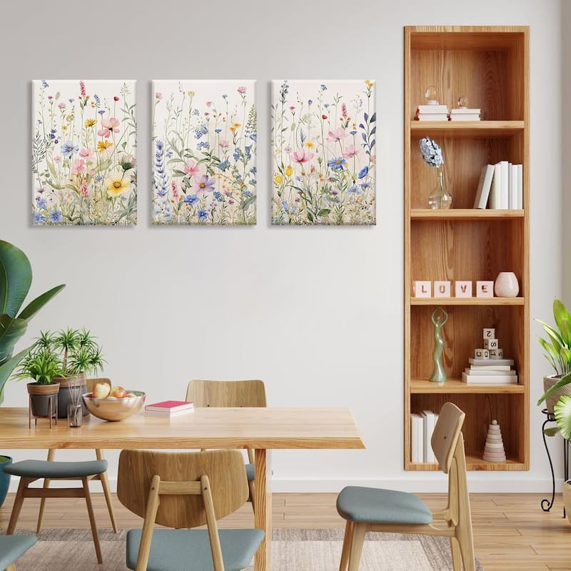 Wildflower Wall Art Watercolor Botanical Floral Colorful