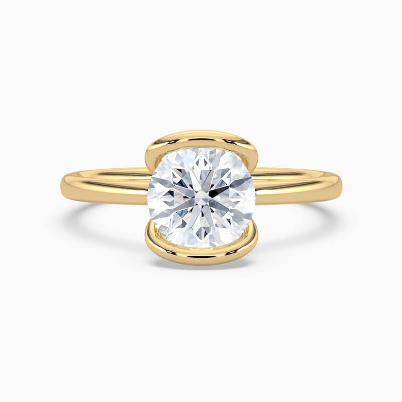 Auriya 14K Gold Lab Grown Diamond Round Large Loop Solitaire Engagement Ring 1.00 - 5.00ct. tw. (F-G, VS) - 1.50 carats - 7.5 - Yellow