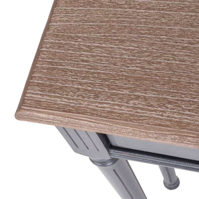 Painted Wood Console End Table With Natural Top by East at Main