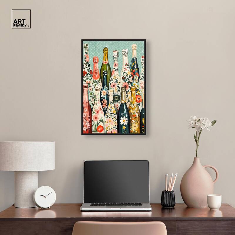 Floral Collection Bottles Canvas by Art Remedy