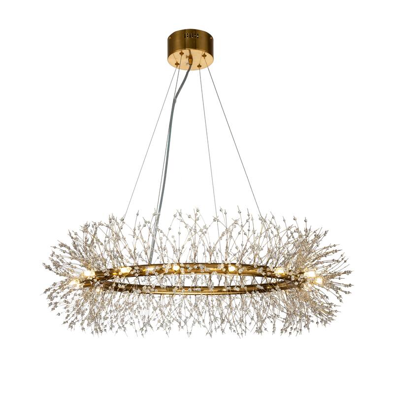 Modern Firework Crystal Chandelier for Dining Room and Living Room Bulb Included