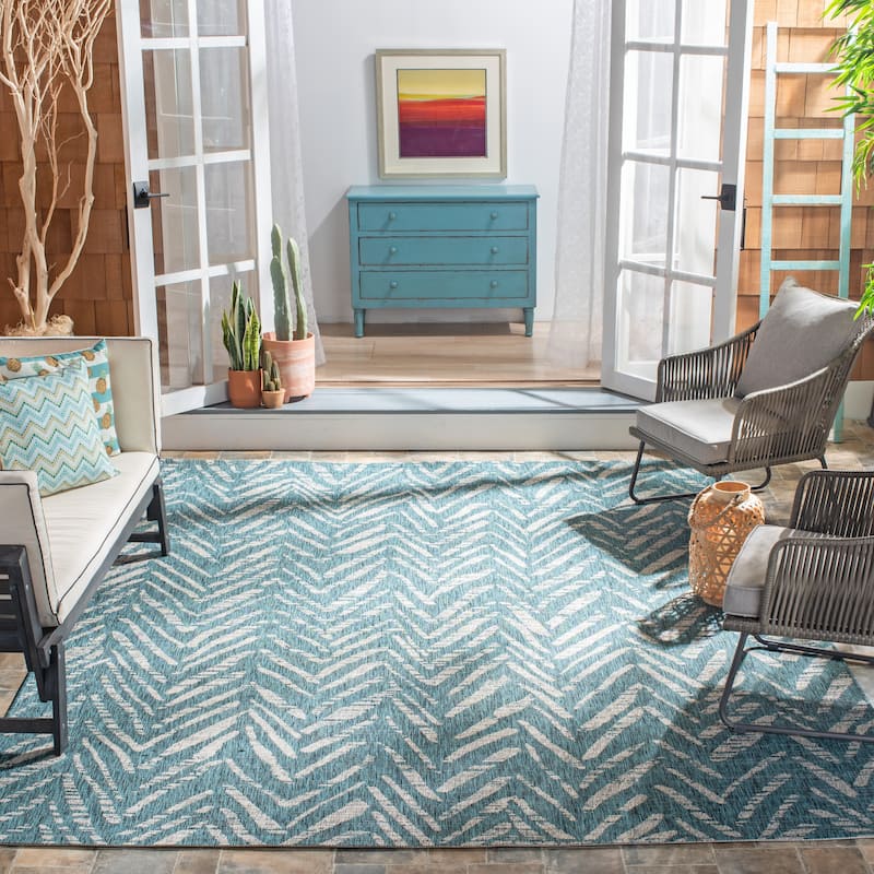 SAFAVIEH Courtyard Thin Indoor/ Outdoor Waterproof Patio Backyard Rug