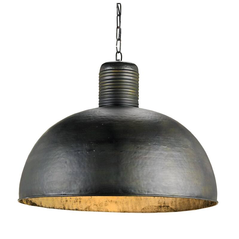 Currey & Company Saga Black Pendant - 23"h x 28"dia - 23"h x 28"dia - Dark Blackened Steel