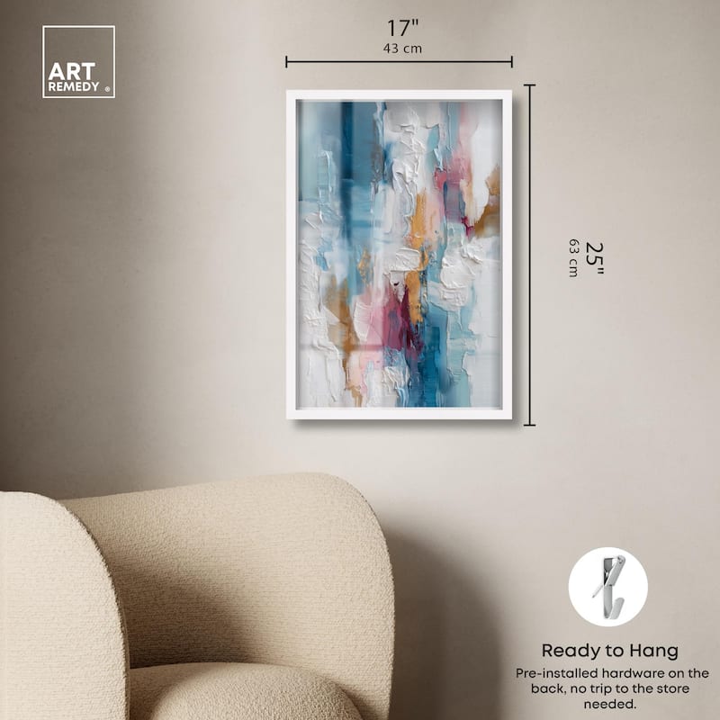 Petal Pink and Ocean Blue I Shadowbox by Art Remedy