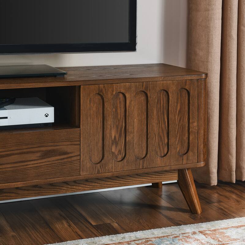 Mid Century Modern Fluted TV Stand for 65 inch TV