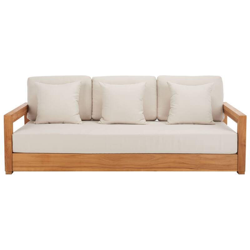 SAFAVIEH Couture Montford Teak 3-Seat Bench Casing (Cover Only) - 72Wx29Dx1H