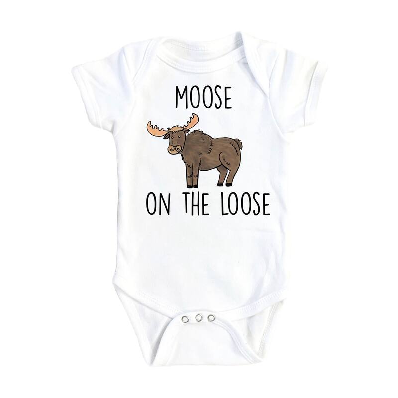 Moose Loose - Baby Boy Girl Clothes Infant Bodysuit Funny Cute Newborn - Pink - 0-3M