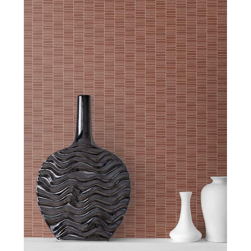 Seabrook Designs Deco Spliced Stripe Unpasted Wallpaper