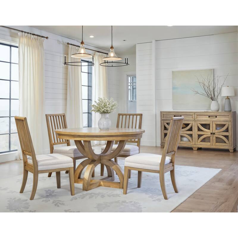 Magnussen Home Coventry Honey Maple Extendable 48" Round Dining Table - 48''W x 48''D x 30''H