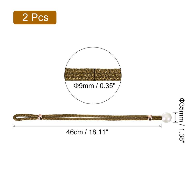 Curtain Tieback, 2 Pack Polyester Hand Woven Decorative Curtain Rope - Coffee