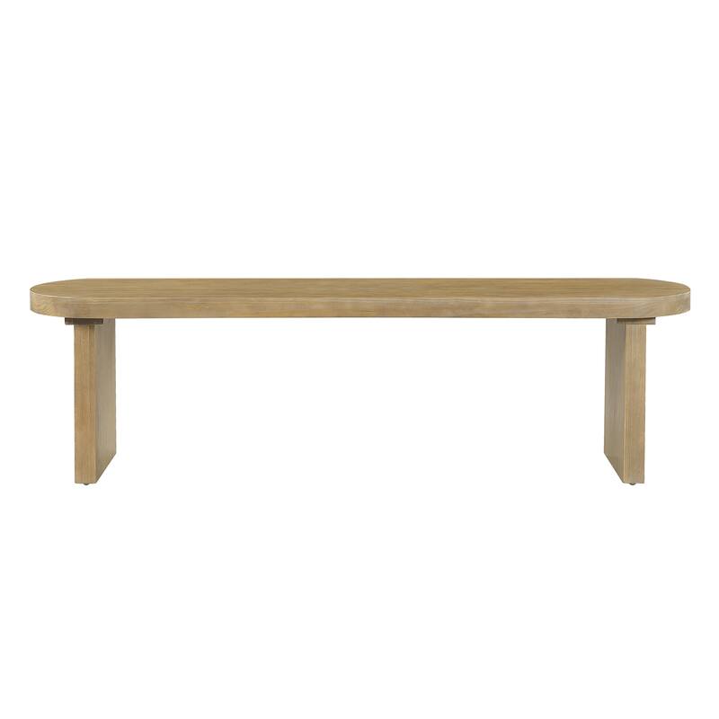 Christopher Knight Home - Rustic Pine Dining Bench with Modern Block Legs