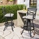 preview thumbnail 57 of 77, Outdoor Patio Bar Stools Aluminum Swivel Bar Chair with Sunbrella Cushion - 21.7 in W x 16.5 in D x 46 in H