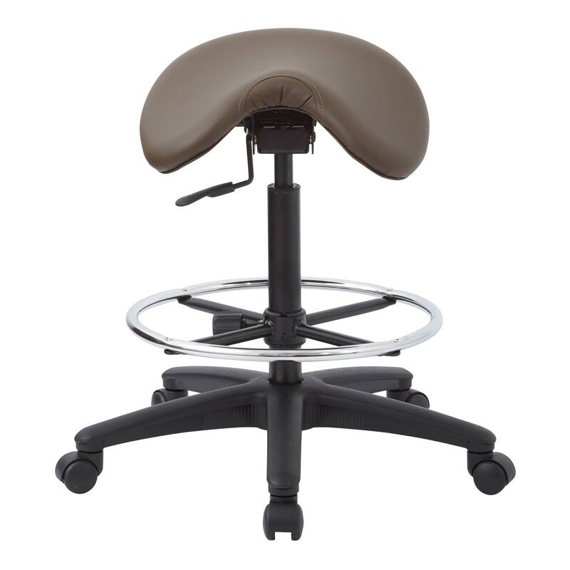 Backless Stool with Height-adjustable Saddle Seat