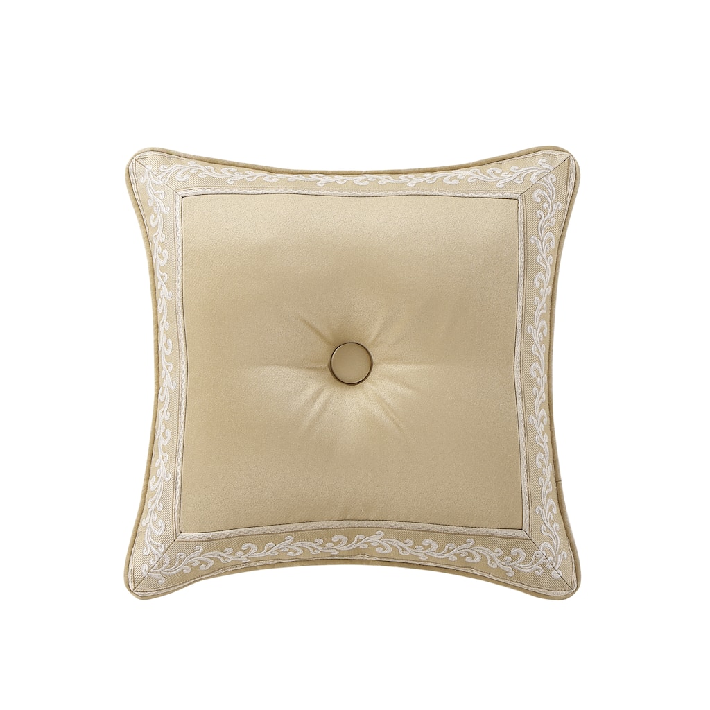 J. Queen New York Sondra Gold 18" Square Decorative Throw Pillow
