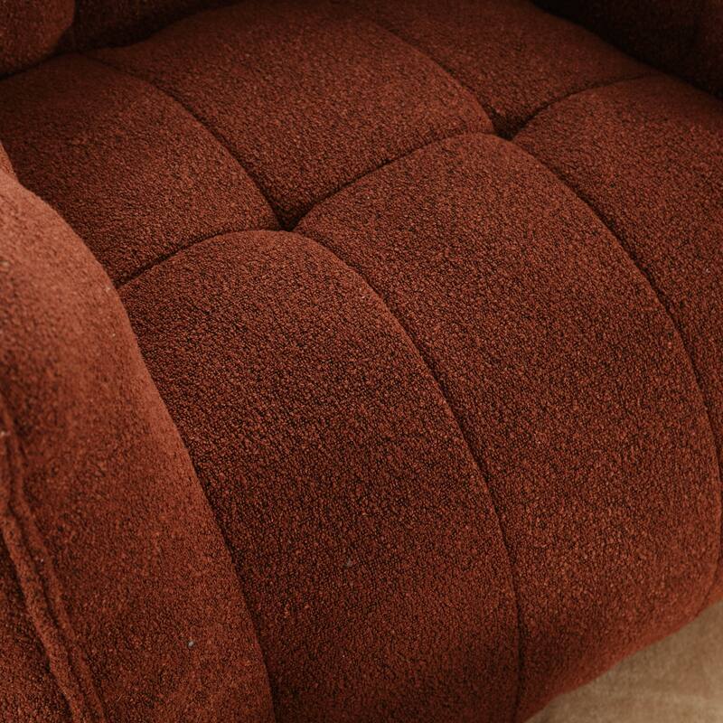 Modern Chenille Bean Bag Chair with Ottoman, Set of 1