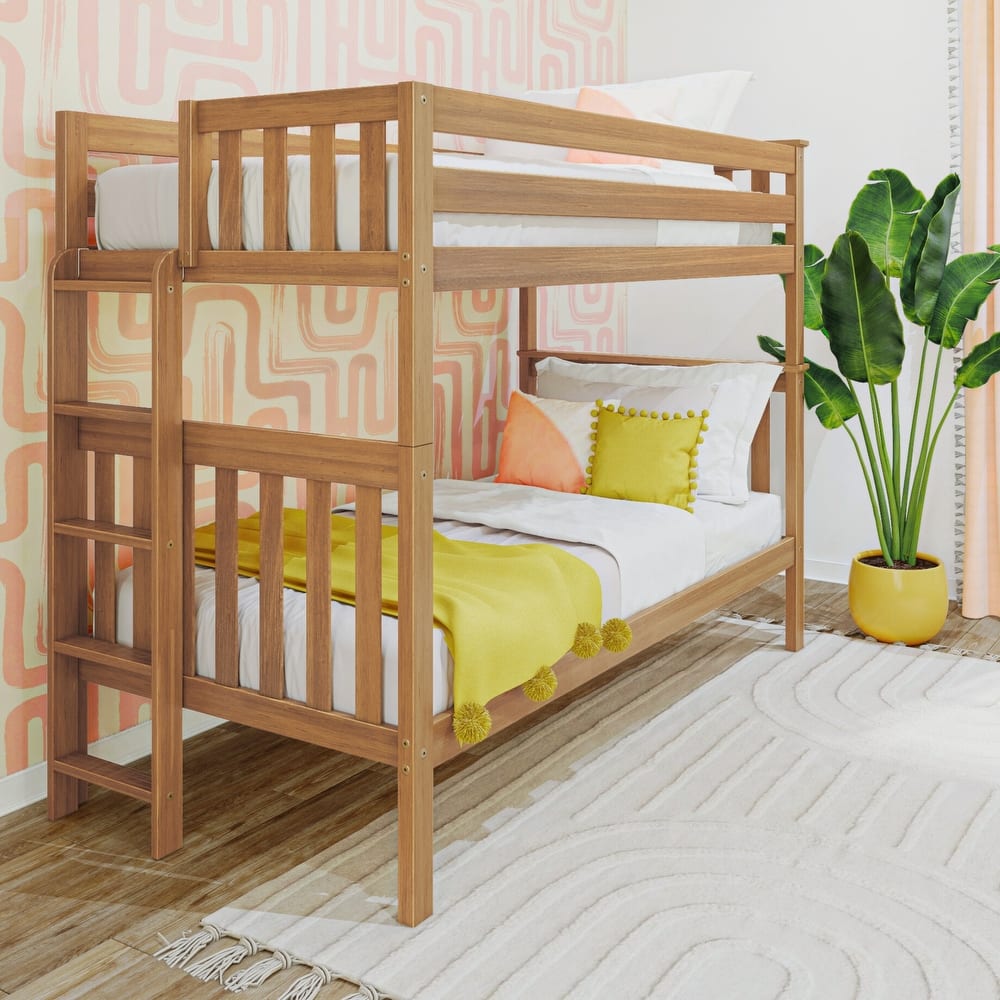 Max and Lily Twin over Twin Bunk Bed with Ladder on End