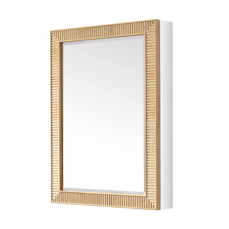 Bangalore Rectangular Wood Framed Medicine Cabinet with Mirror