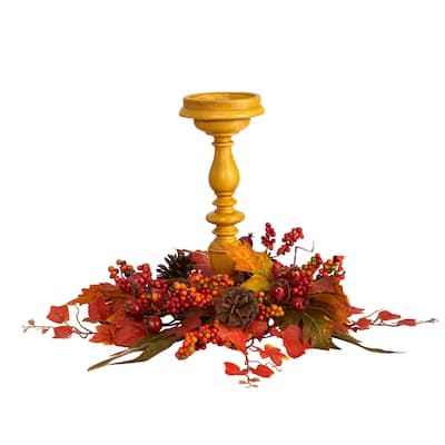 15" Harvest Fall Artificial Candelabrum Arrangement - 13