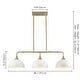 preview thumbnail 11 of 23, Potlid 3-Light Industrial Gold Linear Dome Pendant Lights for Kitchen Island/Dining Table