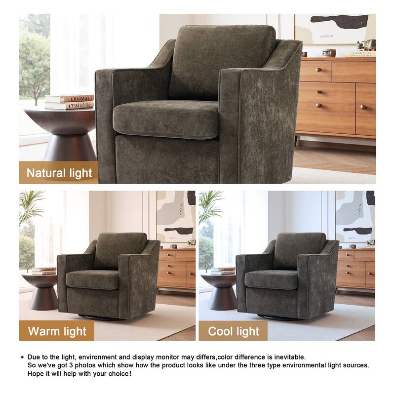 2 Set Modern Swivel Accent Arm Chair For Living Room