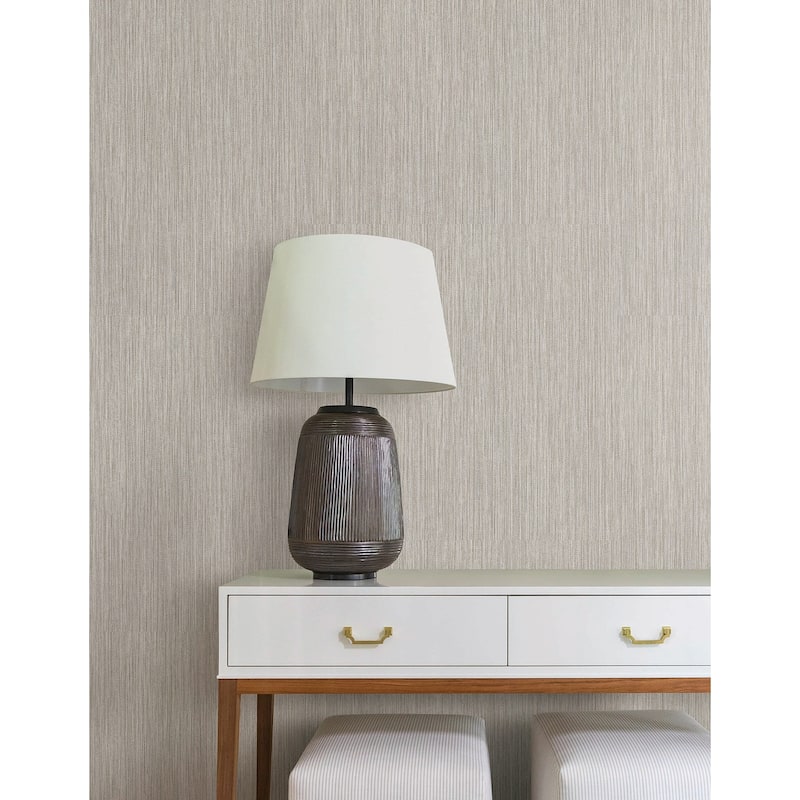 York Wallcoverings Washed Ramie Dove Grey Wallpaper