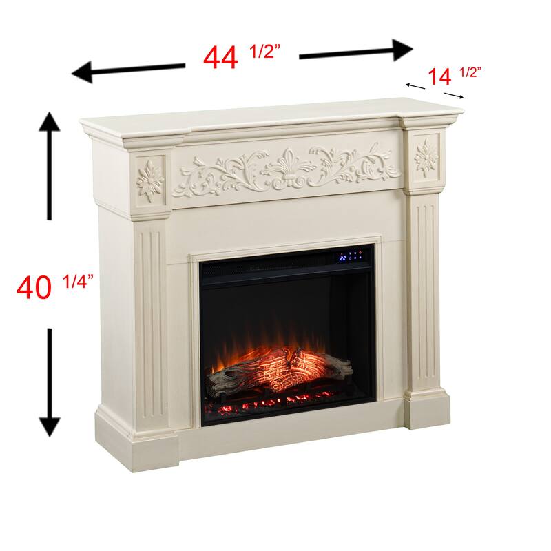 SEI Furniture Zitkala Ivory Electric Fireplace