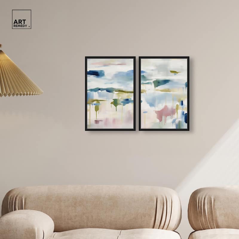 Veil of Azure I Canvas Set of 2 by Art Remedy