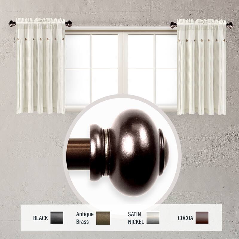 InStyleDesign Monroe 5/8 inch dia. Side Curtain Rod 12-20 inch long (Set of 2) - Cocoa