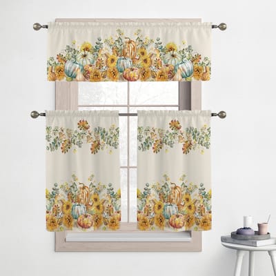 Laural Home Harvest Sun 36" Kitchen Curtain Valance and Tiers Set