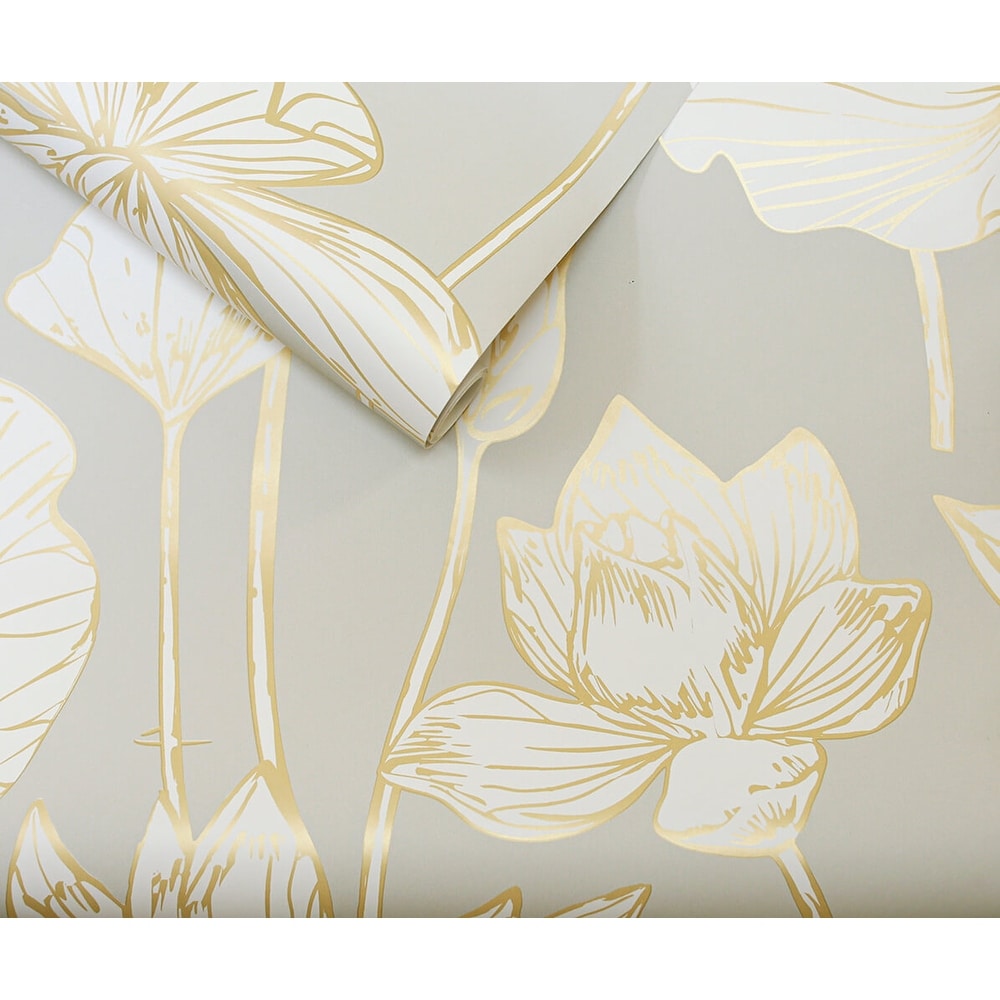 NextWall Lotus Floral Peel and Stick Wallpaper - Overstock - 31423352