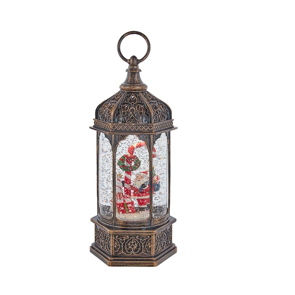 Kurt Adler 13-inch Battery-operated Lighted Lantern With Santa