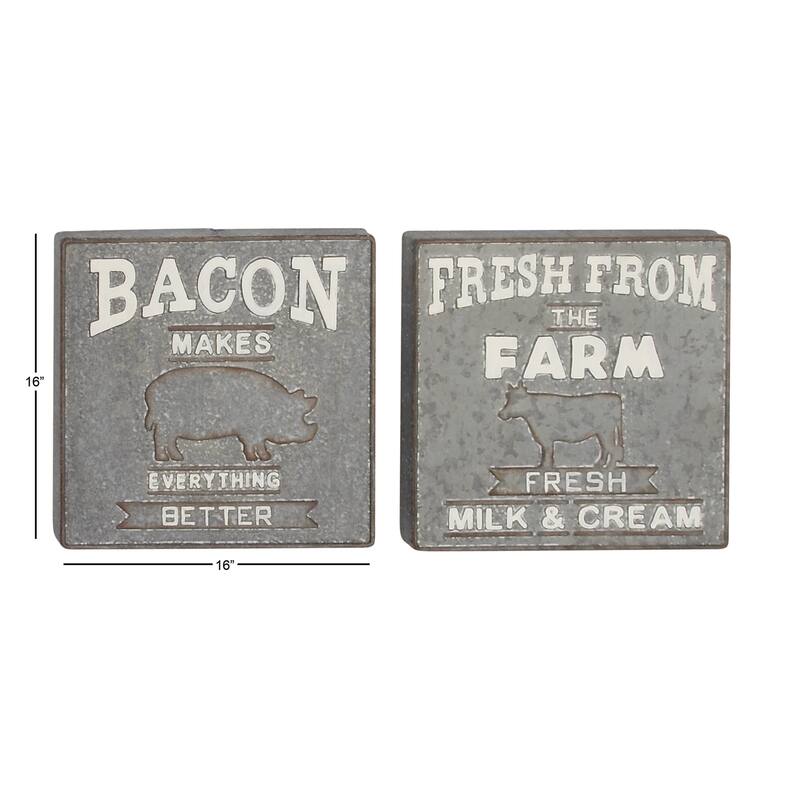 Grey Iron Farmhouse Wall Decor Text (Set of 2)