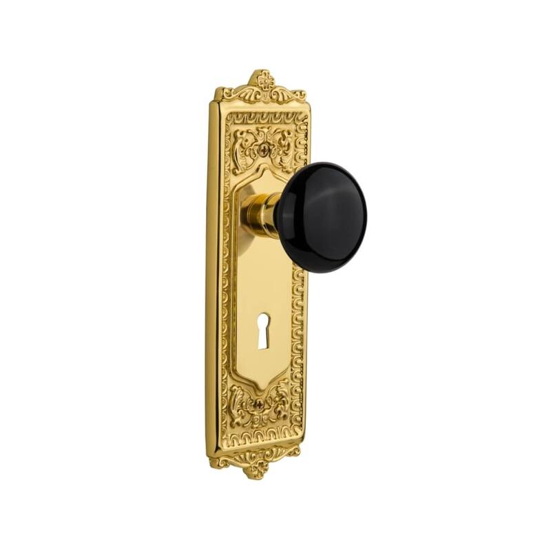 Nostalgic Warehouse Vintage Black Porcelain Privacy Door Knob Set with